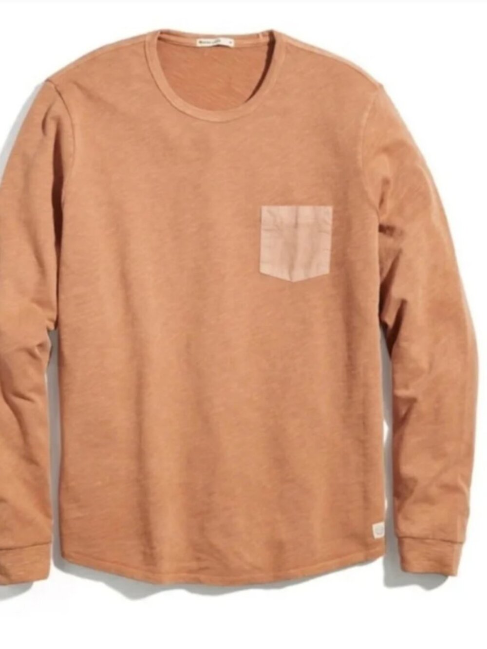Marine Layer | Lassen Heavy Slub Pocket Long Sleeve Shirt - Orange ; Mens XL
